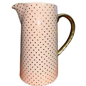 Bloomingville Ceramic Pitcher ping gold polka dots